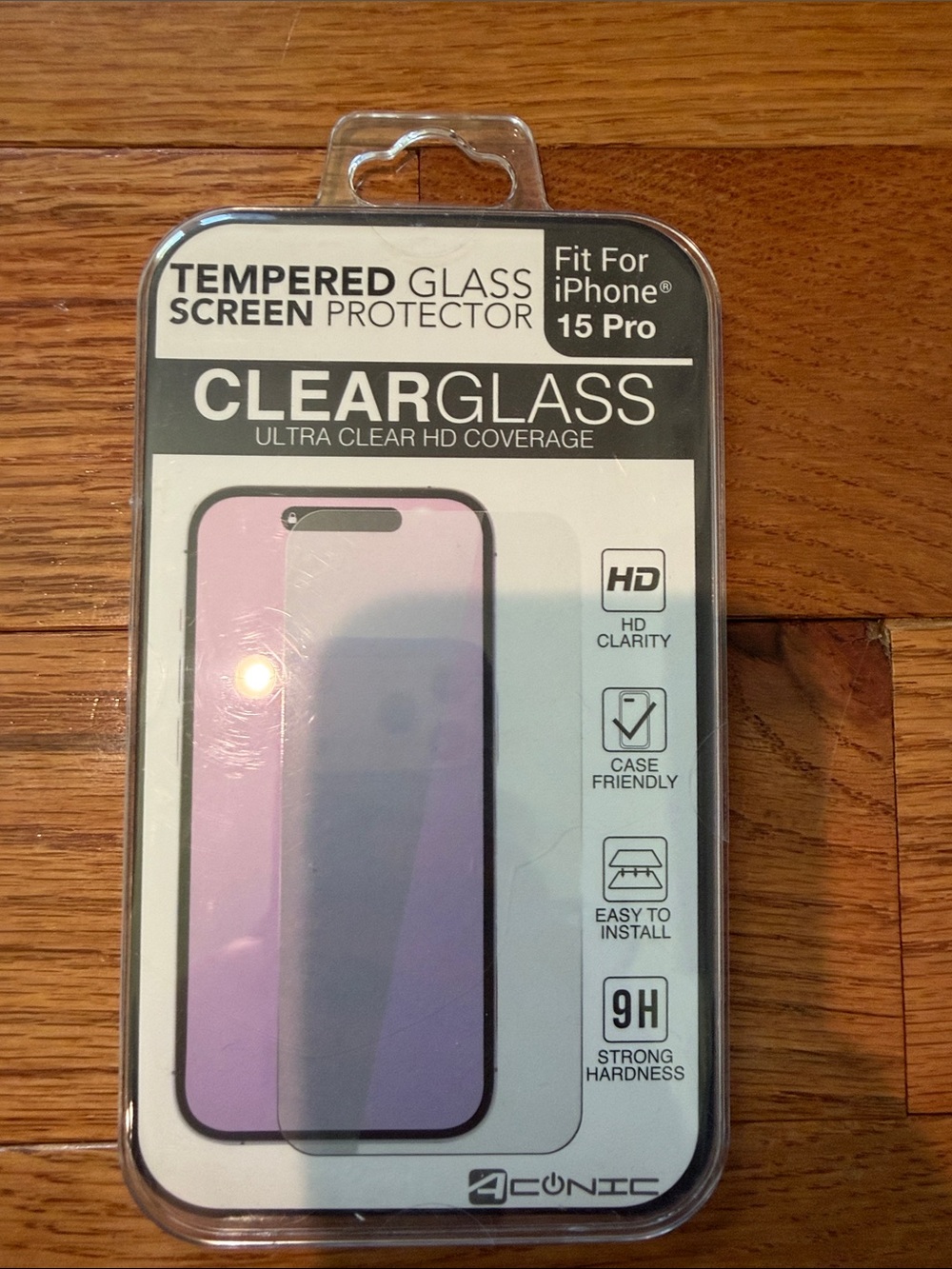 Three Tempered Glass Screen Protectors for iPhone 15 Pro - Picture 2 of 3